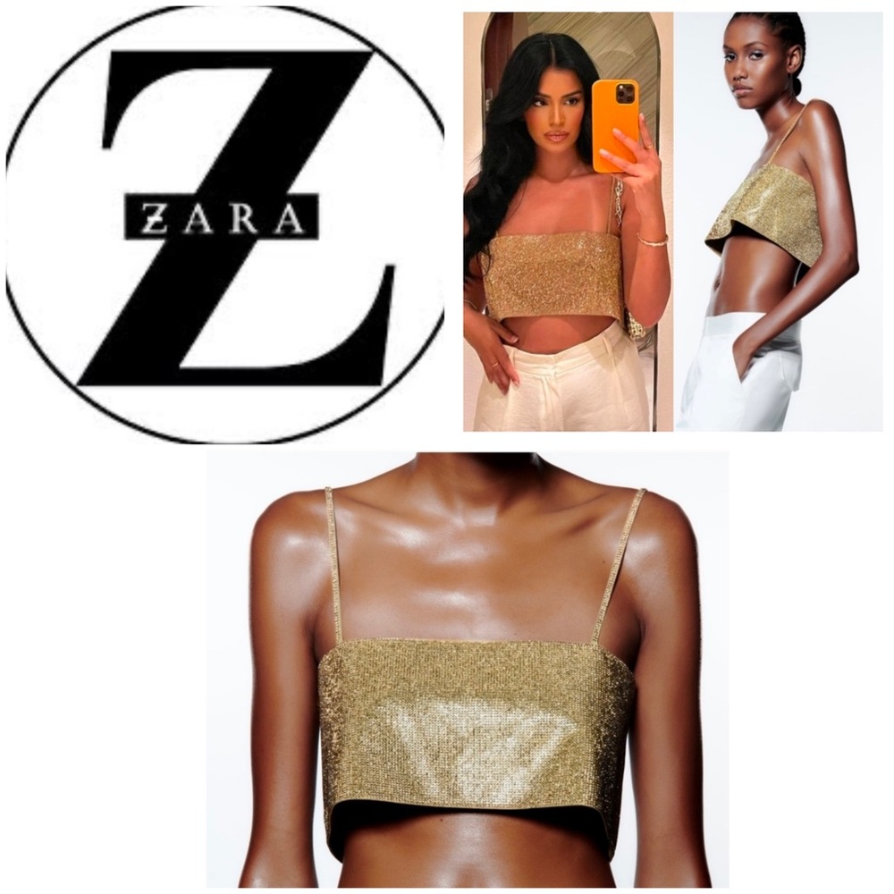‼️WOW‼️ZARA GOLD SEQUENCE CROP TUBE TOP‼️NWT